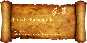Garai Bernadett névjegykártya